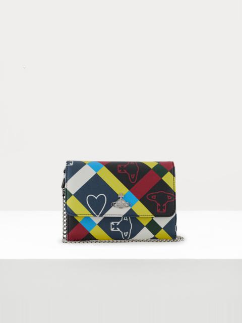 Vivienne Westwood ORB AND HEART CHECK CROSSBODY WALLET