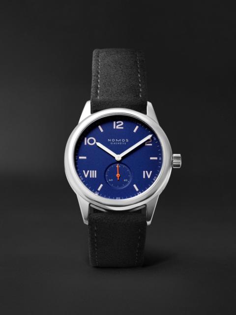 NOMOS Glashütte Club Campus 38.5 Hand-Wound Stainless Steel and Alcantara® Watch, Ref. No. 722.GB Midnight blue