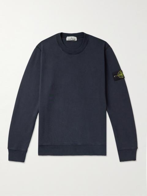 Stone Island Logo-Appliquéd Garment-Dyed Cotton-Jersey Sweatshirt