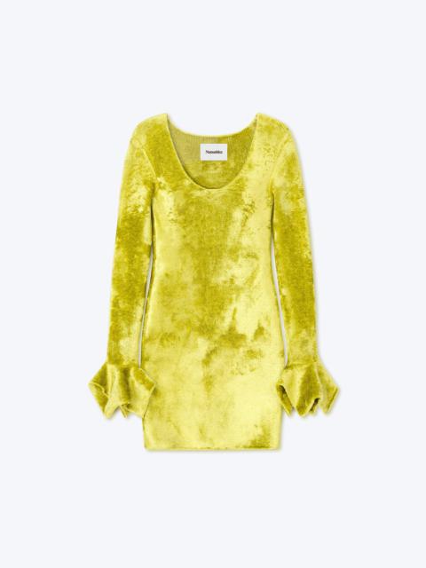 Nanushka BRINA - Velour knit mini dress - Lime