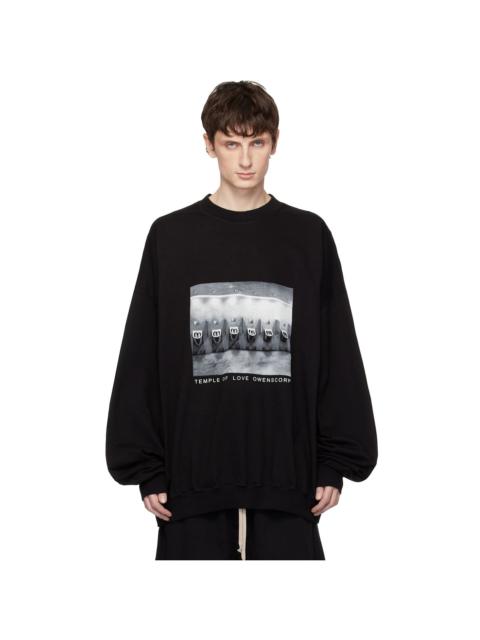 Rick Owens DRKSHDW Black Temple Hun Crewneck Sweatshirt