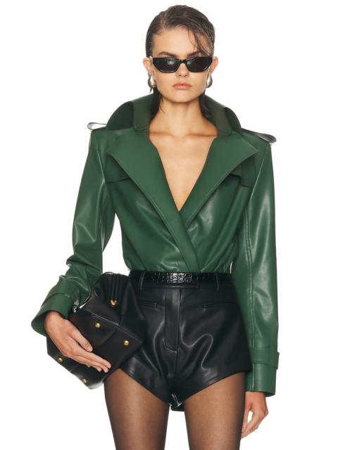 NORMA KAMALI Double Breasted Trench Bodysuit