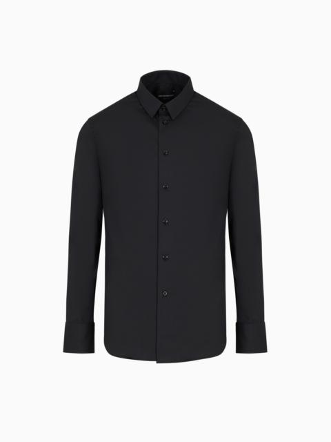 EMPORIO ARMANI STRETCH COTTON POPLIN SHIRT