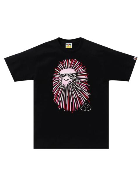 BAPE Ape Head Firework Tee #1 'Black/Pink'