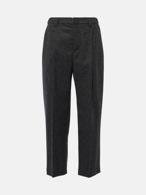 Wool and cashmere straight pants
