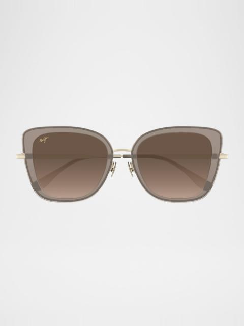 Maui Jim Men's Violet Lake Titanium and Acetate Cat-Eye Sunglasses