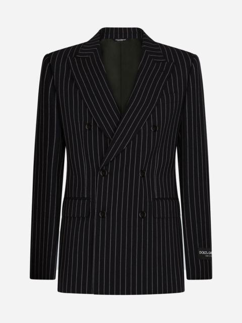 Double-breasted pinstripe wool Sicilia-fit jacket