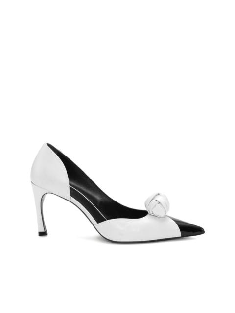 ROTATE knot-appliqué leather pumps