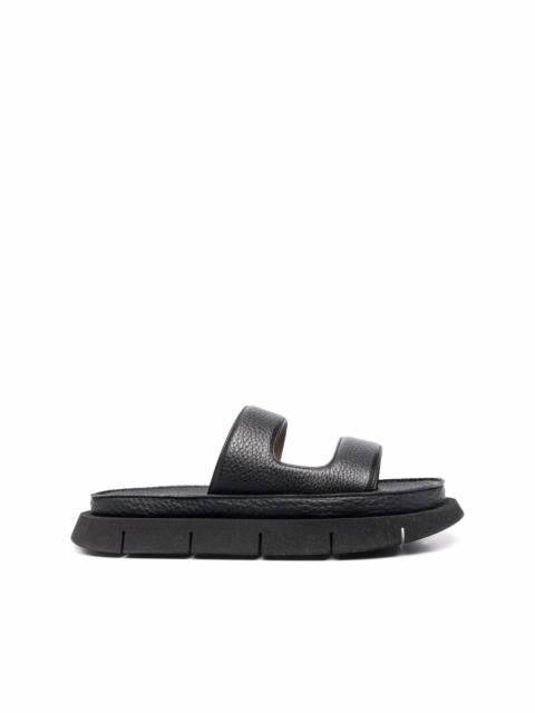slip-on leather sandals
