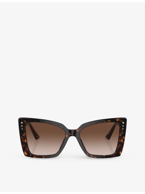JIMMY CHOO JC5012 square-frame tortoiseshell acetate sunglasses