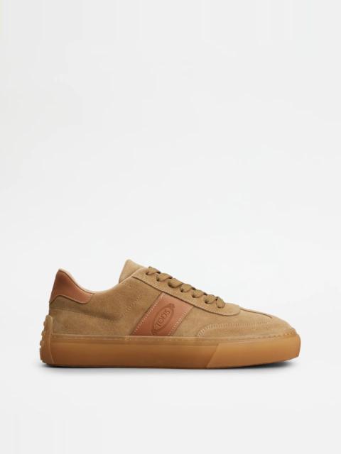 TOD'S SNEAKERS IN SUEDE - BEIGE, BROWN