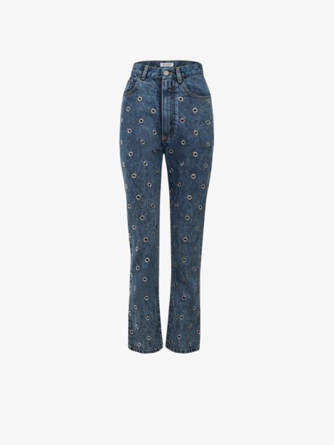 Alaïa EYELET DENIM JEANS