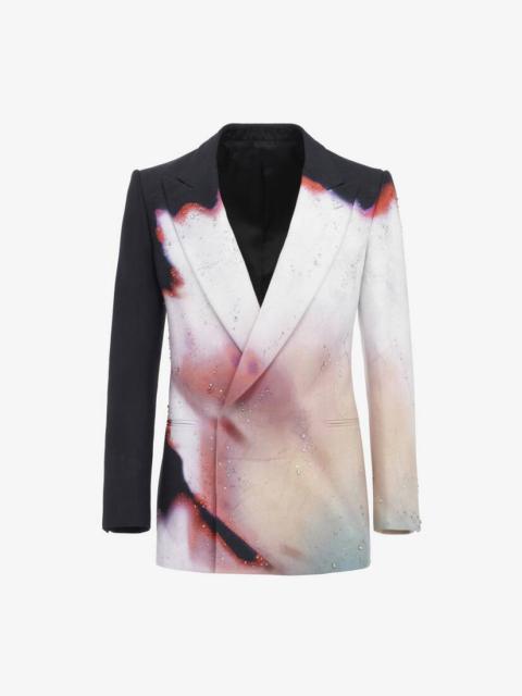 Alexander McQueen Men's Solarised Flower Double-breasted Jacket in Multicolor