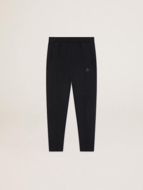 Men's black joggers with star on the front