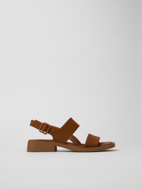CAMPERLAB Brown Nubuck Leather Sandals for Women.