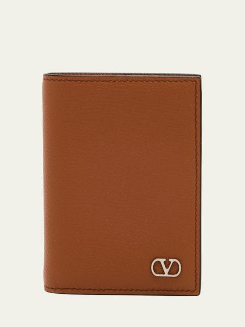 Valentino Men's VLogo Leather Bifold Card Holder