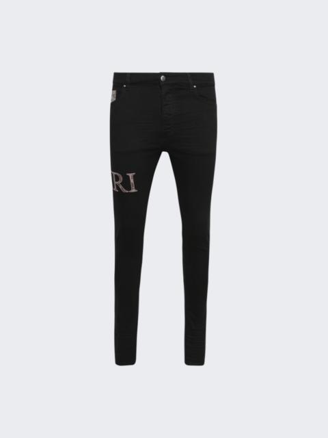 Snake Logo Skinny Jean Black