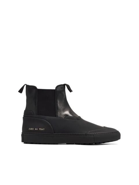 Common Projects logo-stamp leather chelsea boots