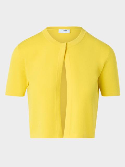 AKRIS Cropped Wool Knit Cardigan