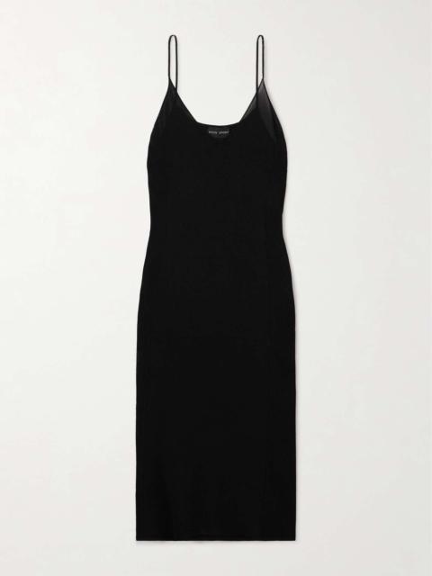 HIGH SPORT Slinky Gabe ribbed-knit midi dress Black