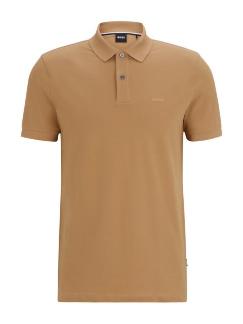 BOSS PALLAS COTTON POLO SHIRT WITH EMBROIDERED LOGO