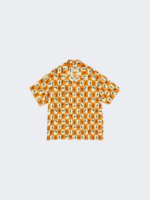 vowels Short Sleeve Elvis Shirt Orange