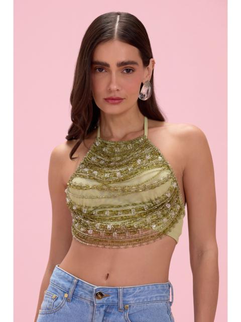 PatBO LINEA BEADED HALTERNECK TOP