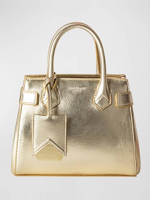 Serapian Meline Mini Metallic Leather Top-Handle Bag