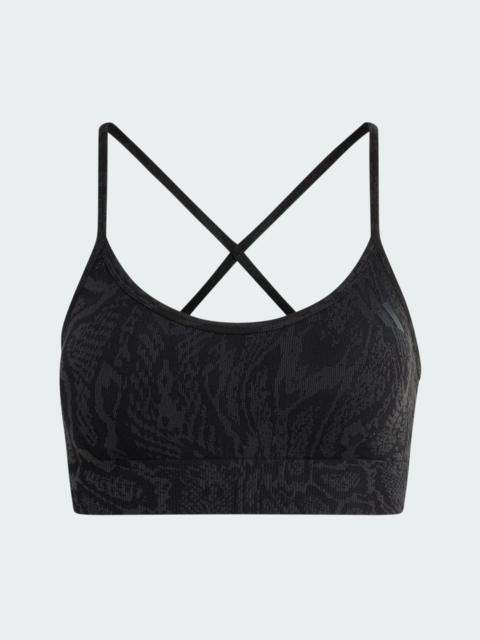 adidas Workout Essentials Knit Snake Lite Support Padded Bra