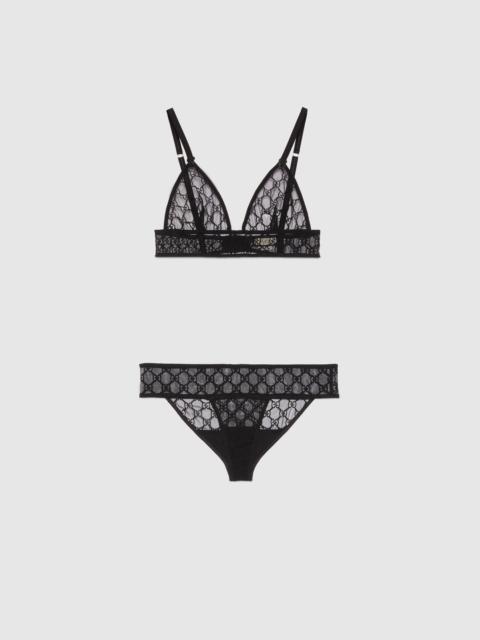 GUCCI GG embroidered tulle lingerie set