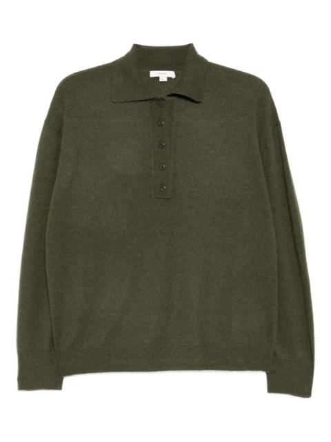 Vince Wide-Placket Polo sweater