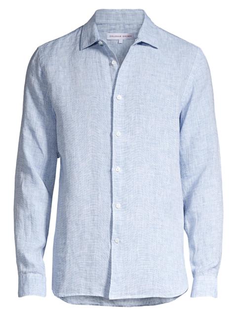 ORLEBAR BROWN Men's Giles Linen Shirt - Navy White