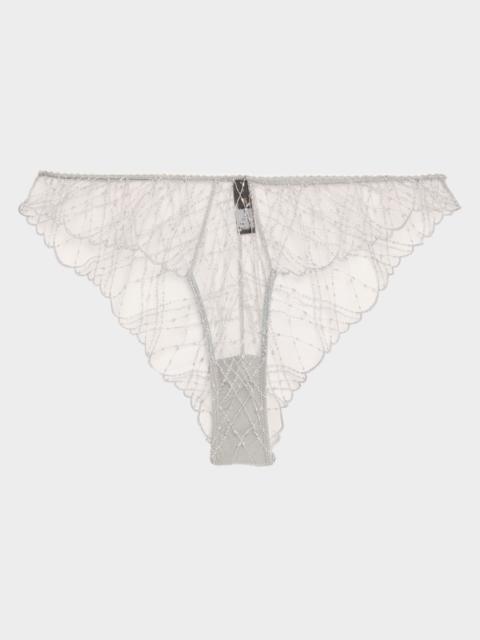 KIKI DE MONTPARNASSE A Pois Embroidered Lace Briefs