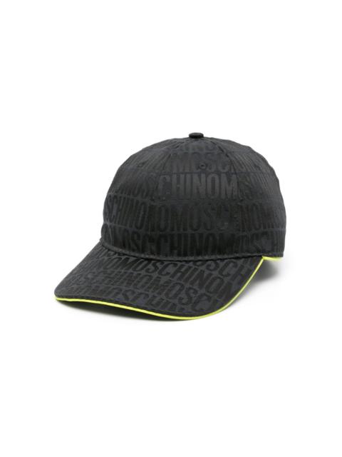 logo-jacquard contrasting-trim cap