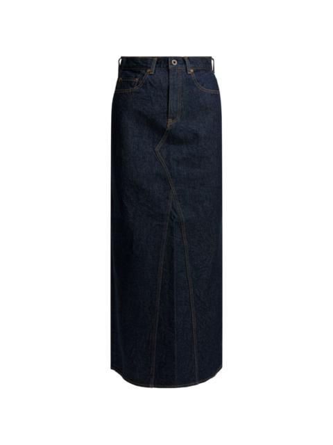 Kapital denim pencil midi skirt