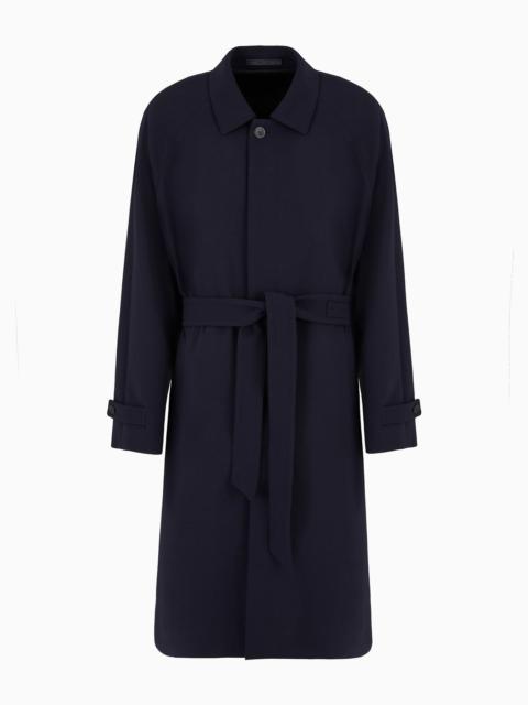 GIORGIO ARMANI Wool double crêpe trench coat