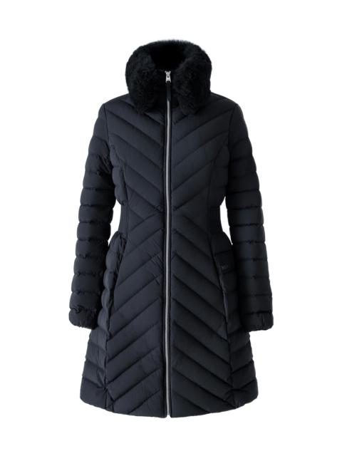 MACKAGE Women's Lyris Shearling-Trim Down Coat - Black