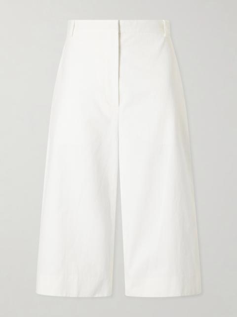 The Row Falk Cotton And Cashmere-blend Drill Knee-lenght Shorts
