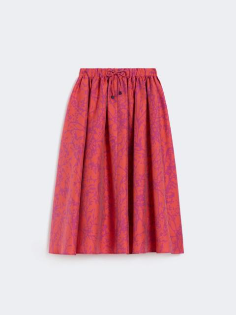 Max Mara Jacquard cotton and silk midi skirt - CORAL