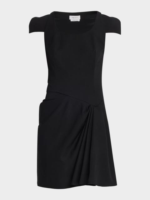 Alexander McQueen Tailored Cap-Sleeve Draped Mini Dress