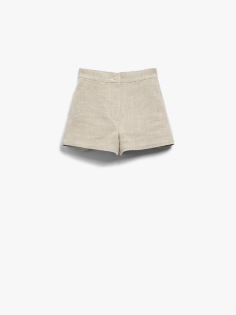Max Mara VISIERA Natural linen shorts