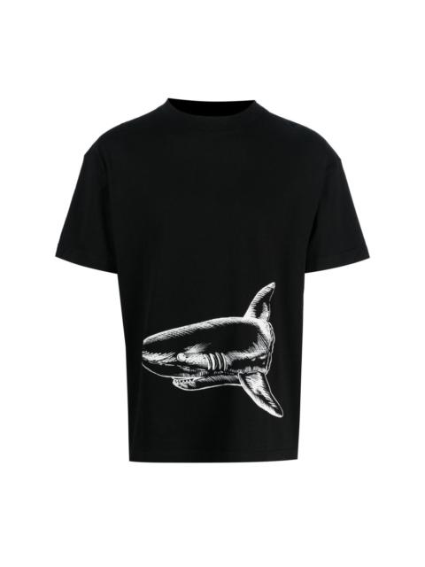 shark-print organic cotton T-shirt