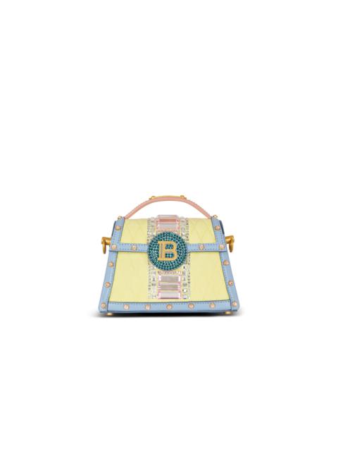 B-Buzz Dynasty Small suede bag with embossed Grid motif and embroidery