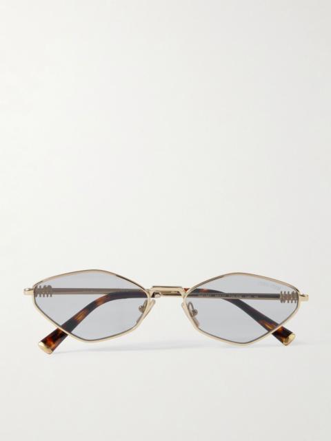 Miu Miu Hexagon-frame gold-tone sunglasses Gold