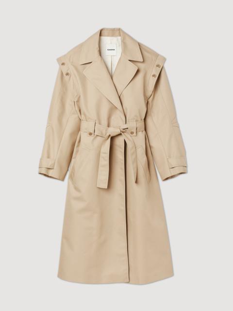 Sandro Trench coat with a wide collar
