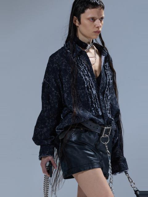R13 SHREDDED SEAM RUFFLE SHIRT