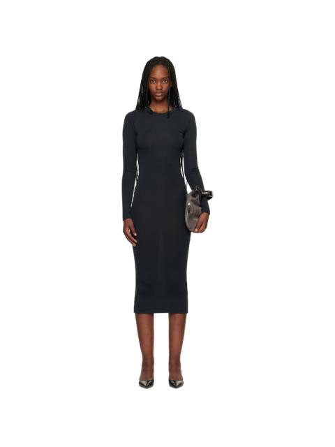 ESSENTIALS Black Fitted Long Sleeve Maxi Dress