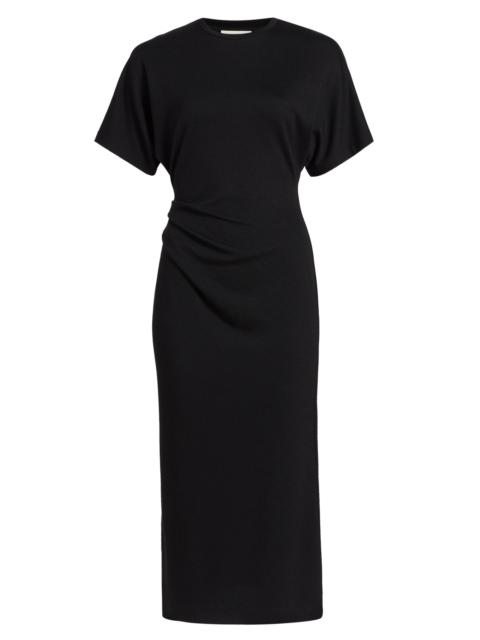 Vince Women's Side Ruched Jersey Midi-Dress - Black