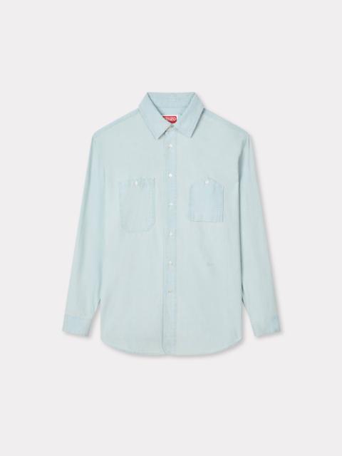 KENZO Workwear shirt in stone bleach chambray