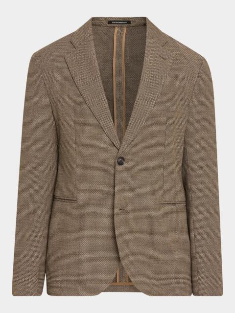 EMPORIO ARMANI Men's Geometric Jacquard Single-Breasted Sport Coat